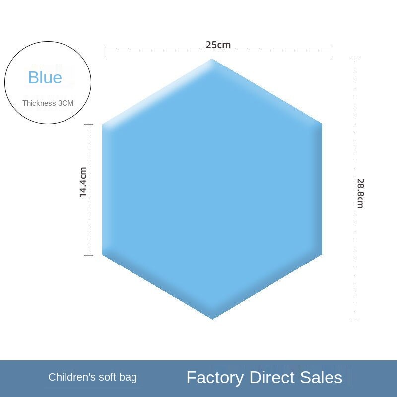Fabriksforsyning hovedgærde sekskantet hovedgærde blød taske, selvklæbende bord baggrund dekorative maleri: Blå 1 stk