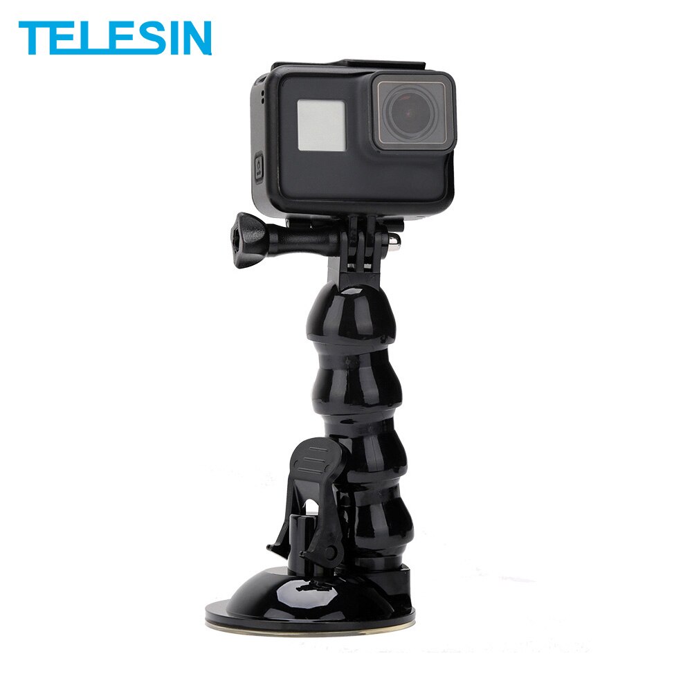 TELESIN Jaws Flex Suction Cup Car Window Mount Holder Flexible Gooseneck Extension for GoPro Hero 10 9 8 7 Insta360 Osmo Action