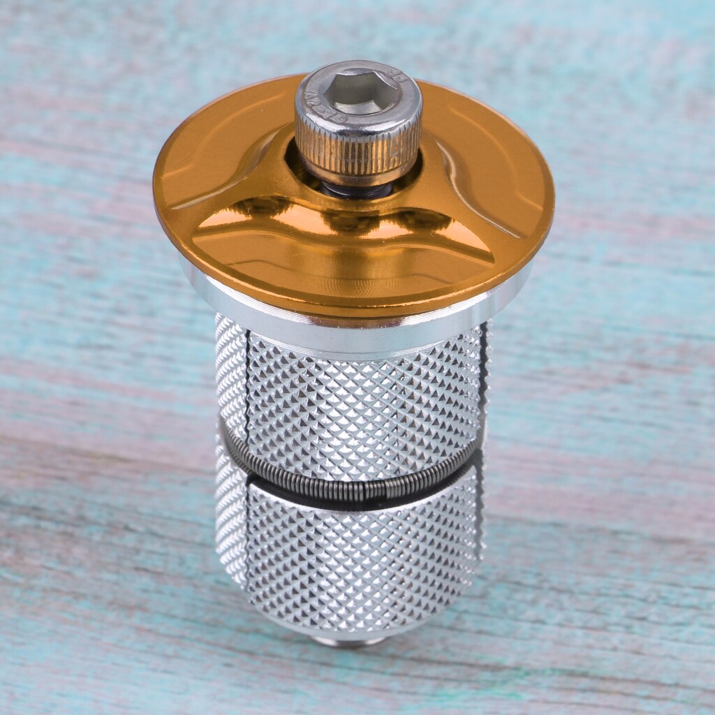 Compression Plug Bike Carbon Fork 1-1/8 Inch Steerer Headset Top Cap Compressor Plugs Bolt Fit 22.8mm - 25.2mm Tube: Gold