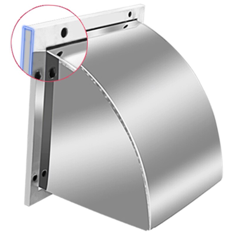 304 Roestvrij Staal Buitenste Muur Regenhoes Voorruit Ventilator Air Outlet Cover Kap Uitlaat Vent Vierkante Kap