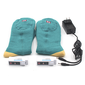 Woman and Man Winter Warm Heated Socks Activity of Rechargeable battery Electric 3.7-Volt Heated Health Electric Colorful Socks: Green and Yellow