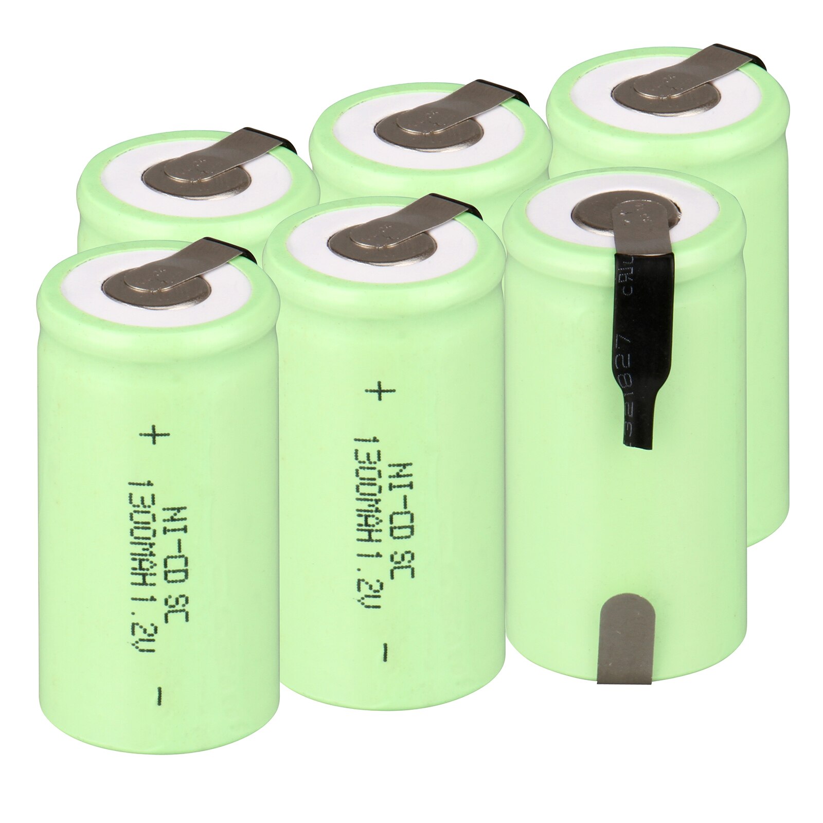 2 ~ 16PCS sub c sc oplaadbare batterij nicd 1.2 v batterij 1300mAh ni cd oplaadbare batterijen 1.2 v groen