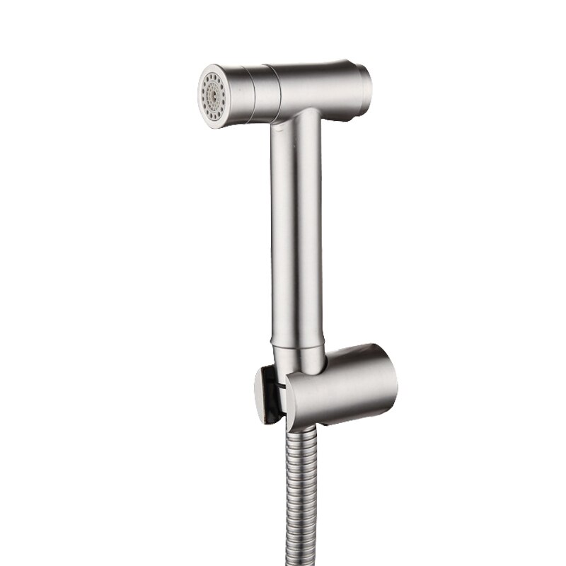 One Key Press Double Function Bathroom Toilet Bidet Faucet Kit Stainless Steel Brushed Bidet Sprayer Set Mount On Tank BD033: B