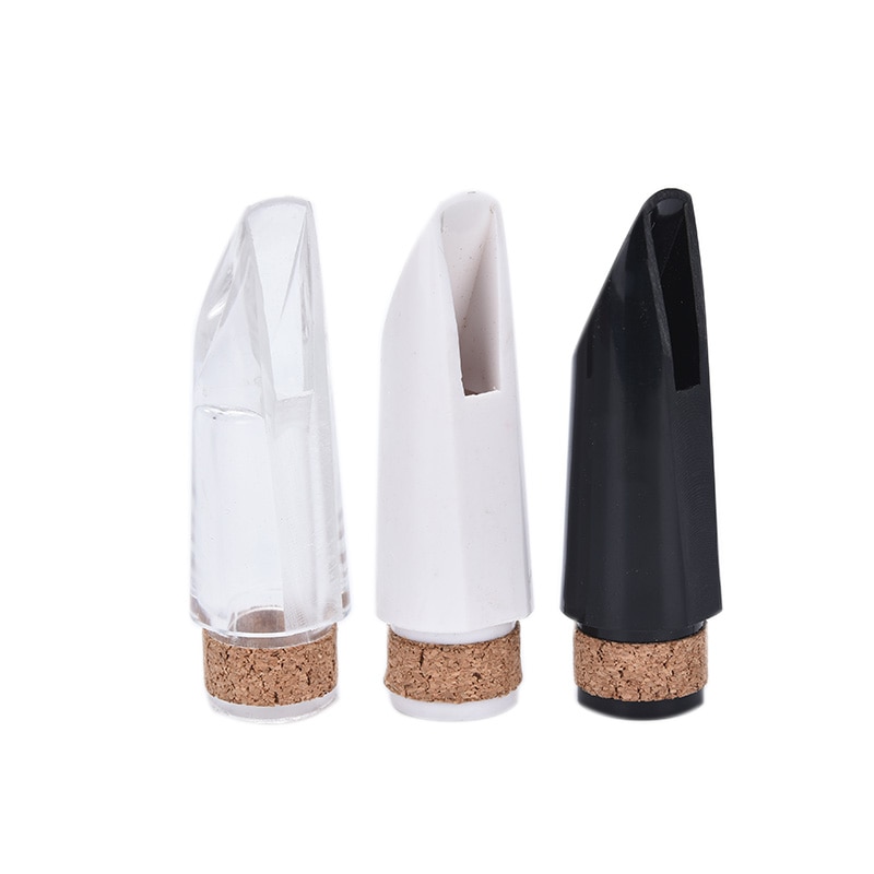 Boquilla de clarinete transparente , instrumentos de viento de madera, parte 1 pieza, para clarinete Bb, transparente/Blanco/negro