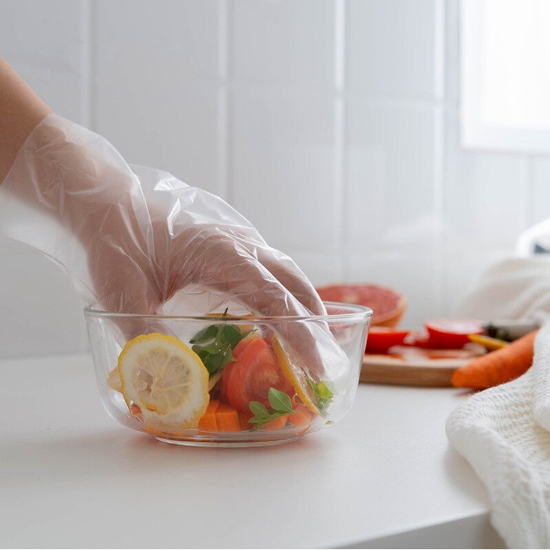 Guanti monouso in plastica trasparente guanti da cucina per barbecue monouso guanti sanitari da bagno rimovibili in scatola per Catering