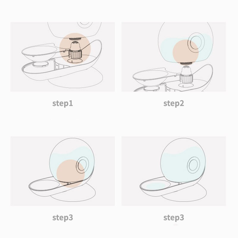 Hoopet fontein, bubbeldrinkbak, voerbak voor katten, water voor katten, waterdispenser voor huisdieren