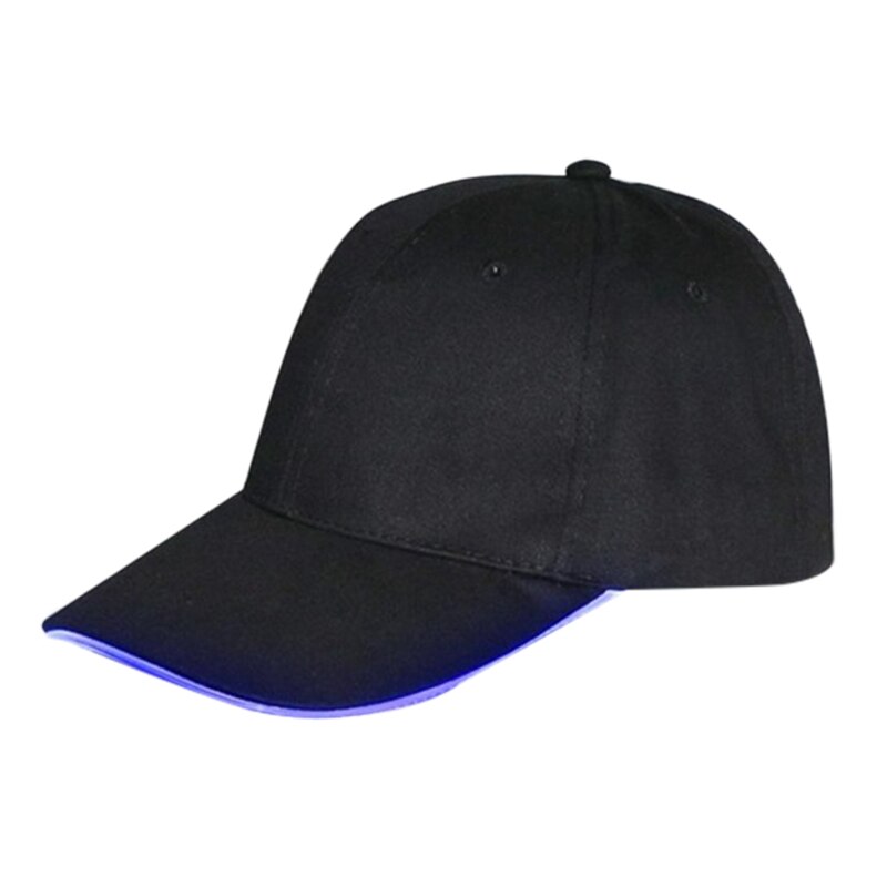 Gorra de béisbol LED para correr, gorra ligera de algodón con visera, ropa para deportes al aire libre con Cierre trasero ajustable: BL