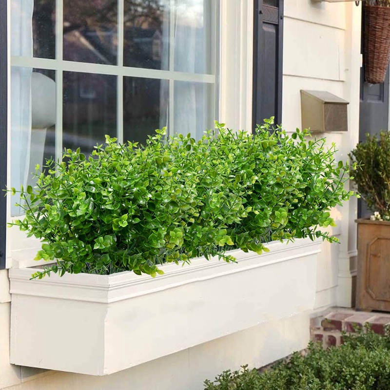 7 heads35 mesh Kunstplanten groene Eucalyptus Kerstkrans voor Bruiloft Thuis Balkon bonsai Decoratie DIY Schieten rekwisieten