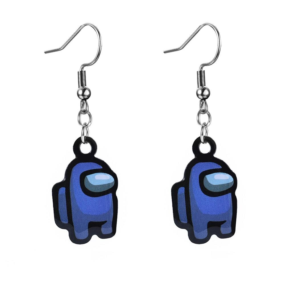 Pendientes colgantes de Juegos populares de los Estados Unidos para niñas, joyería brinco, juguetes de figuras de amongUS: ER148-C