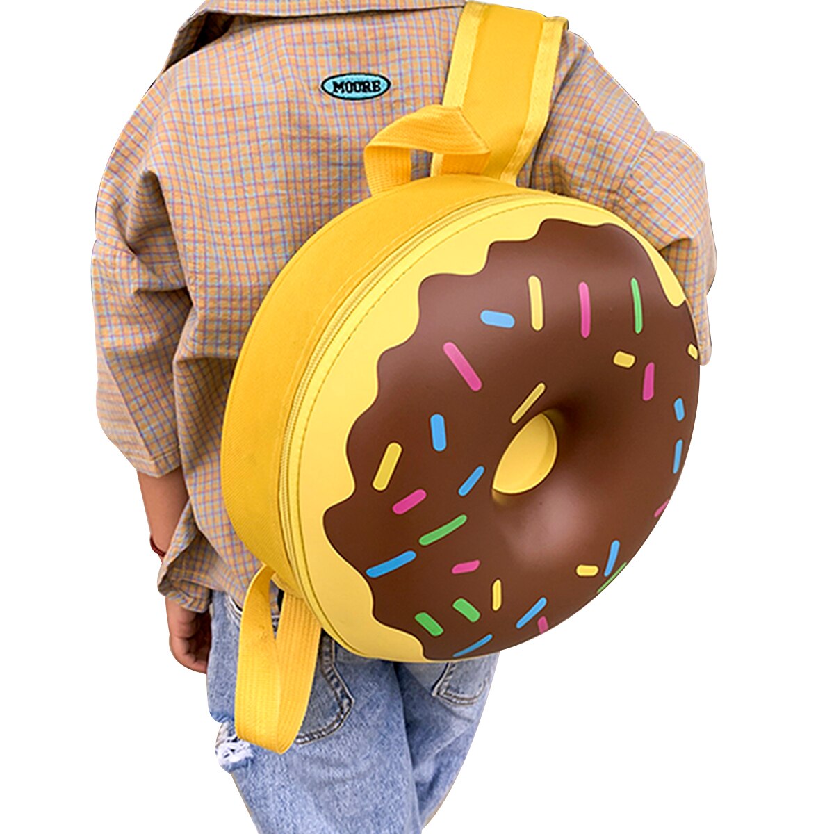 Lovely Baby Cartoon Donuts Backpack Boys Girls Waterproof Round Nursery School Bag Zipper Backpack