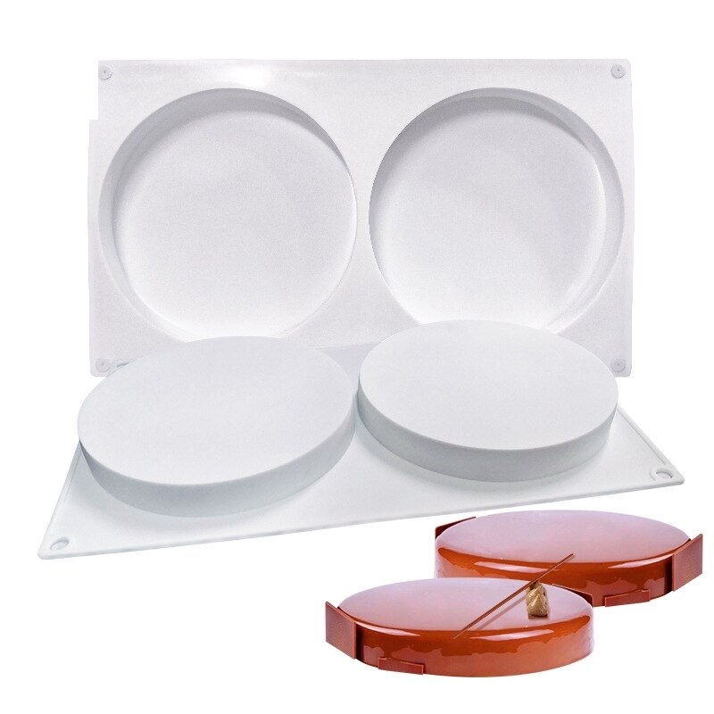 Silicone 2 Holes Round Sandwich Molds Chocolates Cake Decorating Tools Mold For Fillings Mould Dessert Pastry Bakeware