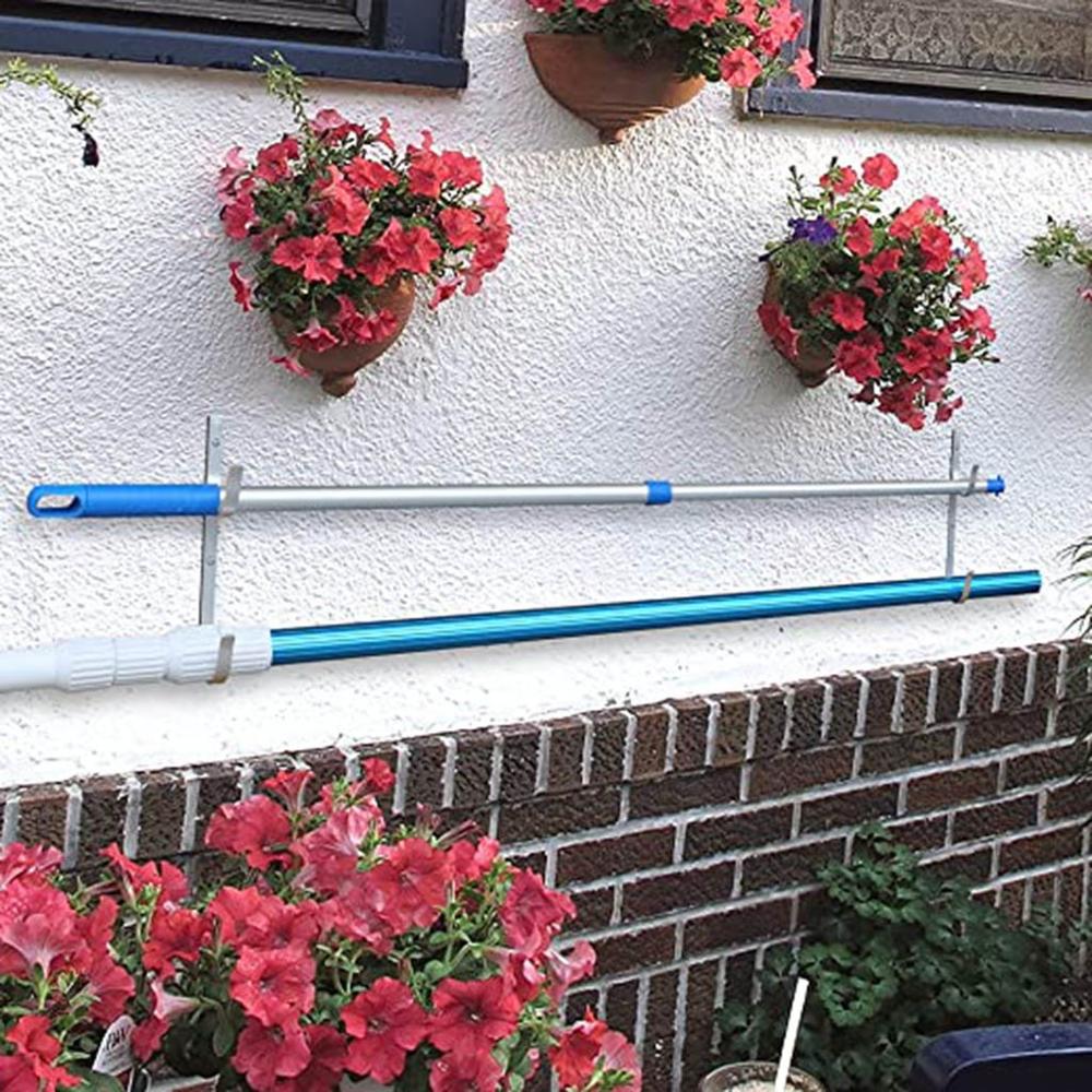 2PC Swimming Pool Pole Hook Advanced Aluminum Bracket Set Aluminum bracket F@