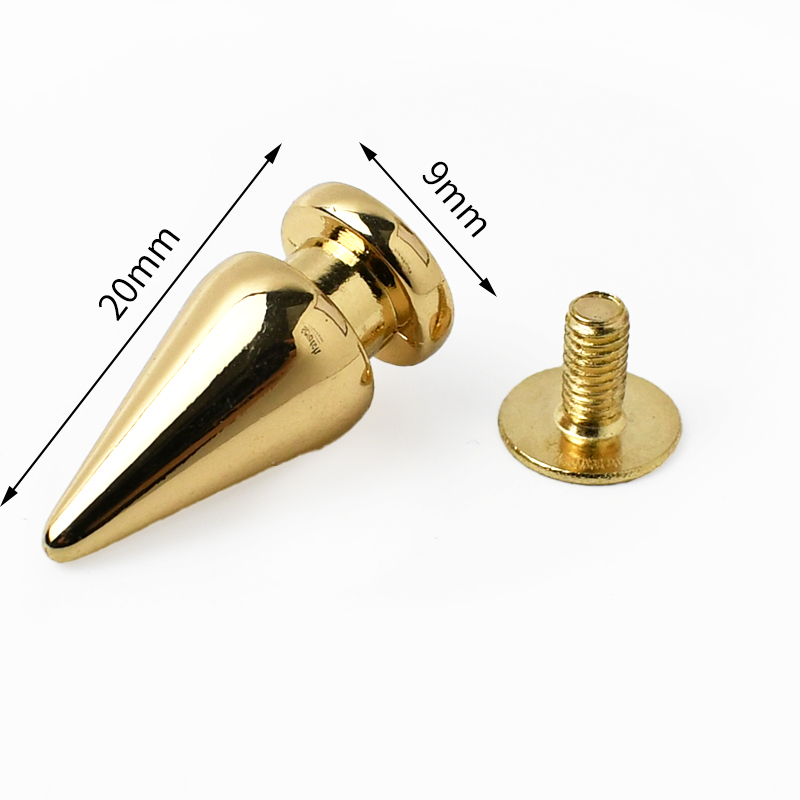 5/10/20 Stuks Metalen Kegel Studs Klinknagels Handtas Kledingstuk Punk Nagels Schoenen Portemonnee Schroef Knoppen Diy lederen Craft Hardware Accessoires: 7# / Brass