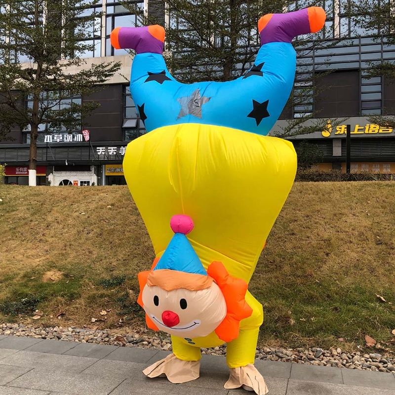 Handstand Clown Aufblasbare Anzug Kostüm Erwachsene Lustige Blowup Outfit Cosplay Partei Kleid für ein spiel, teamarbeit aktivitäten