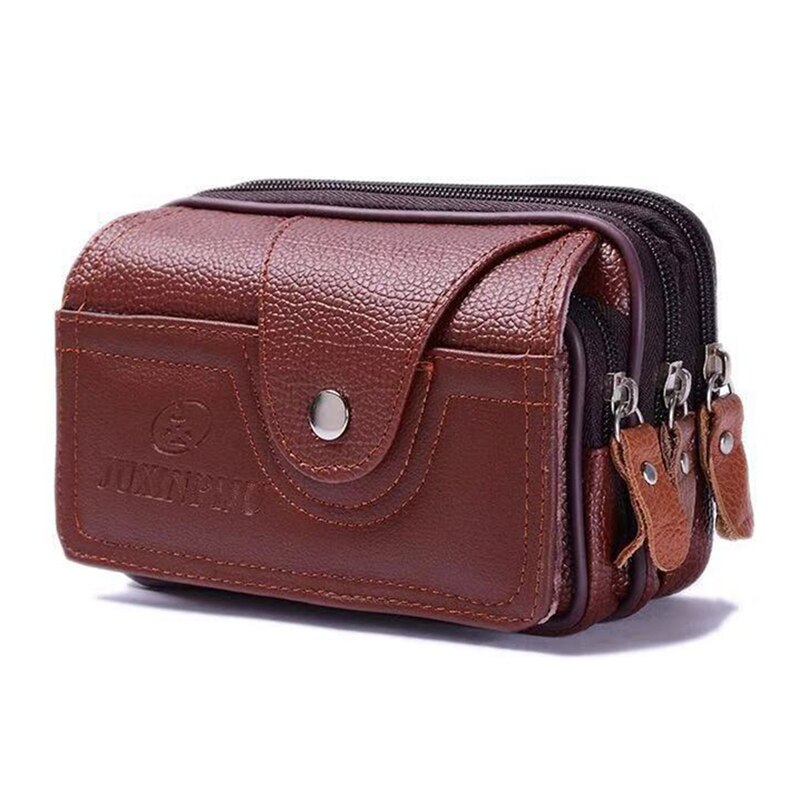 Pu Vintage riñonera multifunción para teléfono monedero riñonera Vintage Unisex el cinturón al aire libre cartera pequeña para hombres y mujeres: coffee