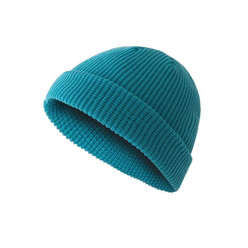 Bonnets chauds d'hiver unisexes pour femmes et hommes, style décontracté, style hip-hop, en laine tricotée, bonnet élastique: Bleu clair