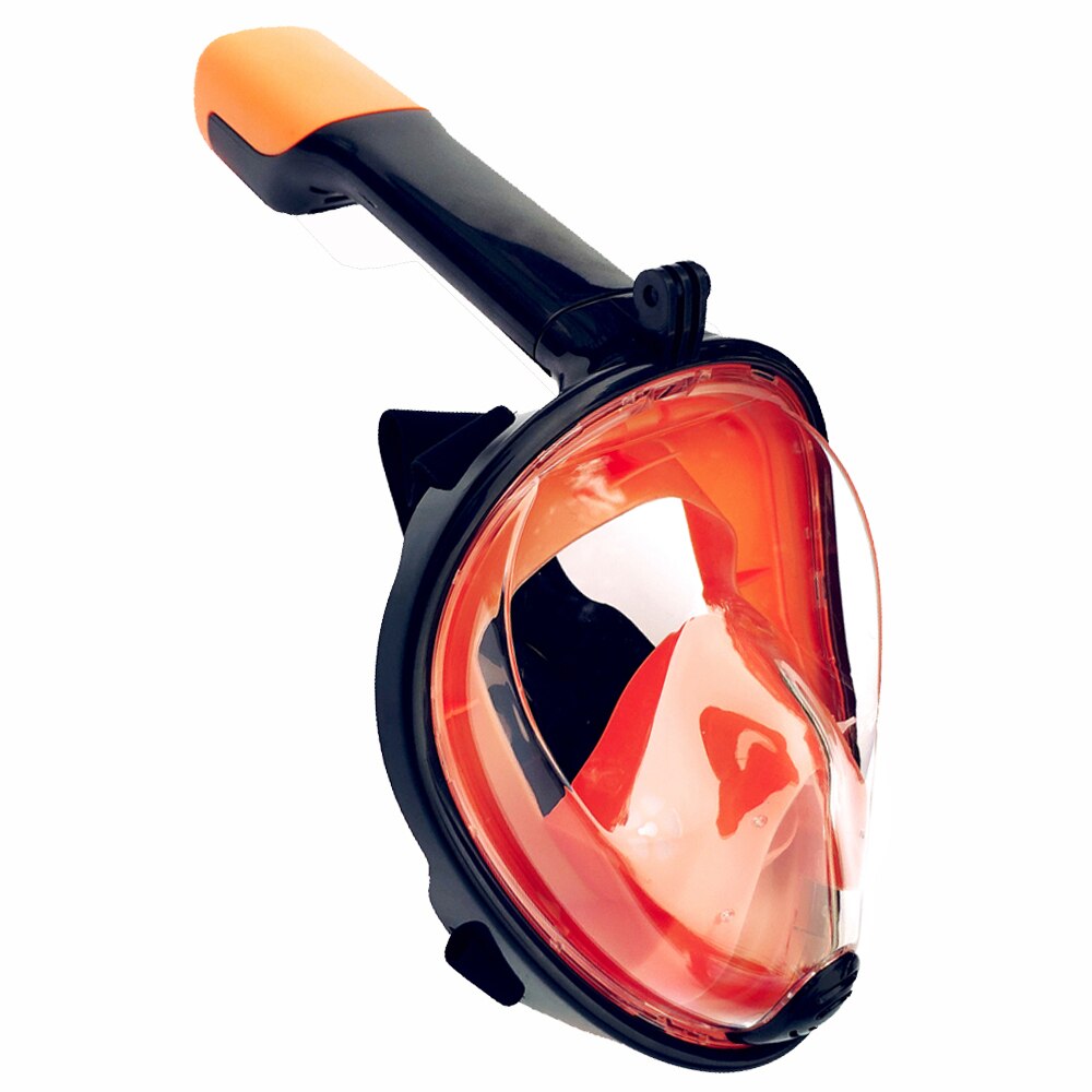 Farve hel ansigts snorkelmasker 180 visning anti-dug anti-lækage snorkel scuba svømme maske undervands dykker maske: S01 / S / m