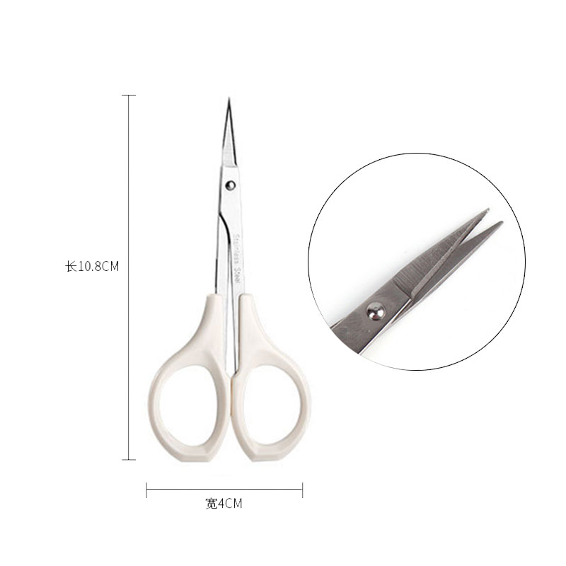 Forbici per sopracciglia Trucco rifinitore per ciglia Naso Rimozione peli del viso Forbici multifunzionali Strumenti per cuticole per unghie in acciaio inossidabile: nero