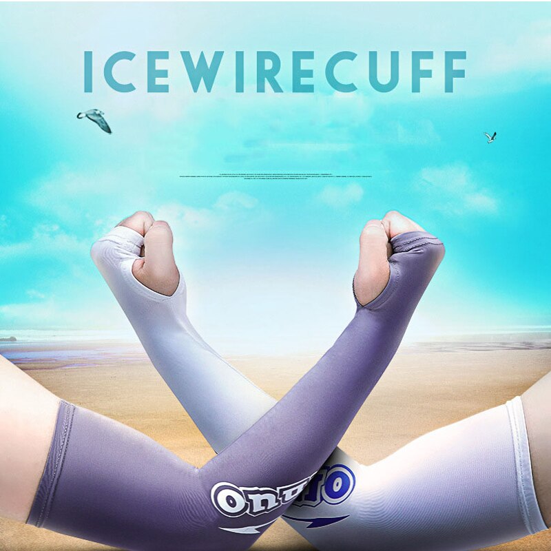 Manga de protección solar de seda de hielo para ciclismo y pesca al aire libre, manga transpirable anti ultravioleta para brazo, estilo largo para hombres y mujeres