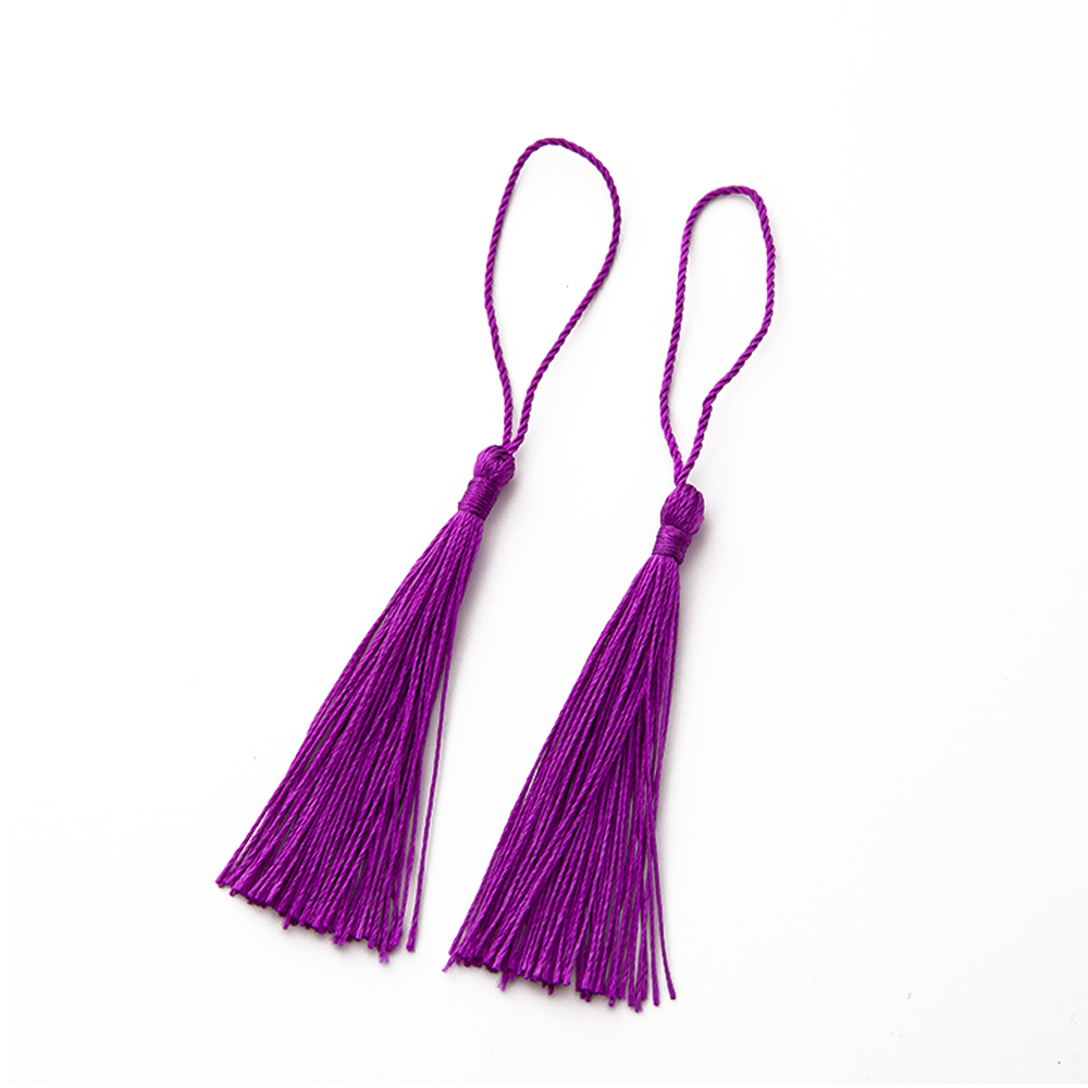 20 unids/lote marcapáginas flecos de borlas para colgantes hechos a mano DIY llavero artesanías accesorios para hacer joyas dijes suministros de Material: Rojo rosado