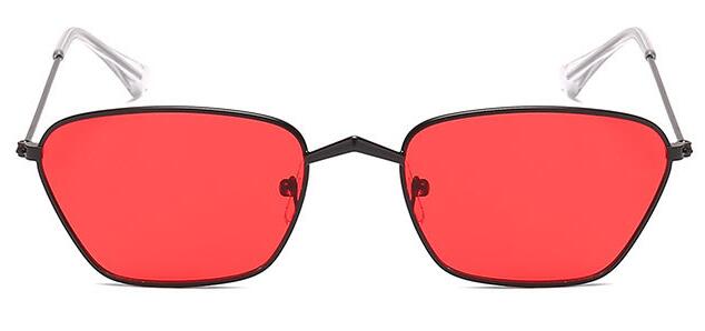 Classic Small Frame Cat Eye Sunglasses Women/Men Brand Alloy Mirror Sun Glasses Vintage Modis Oculos: black red