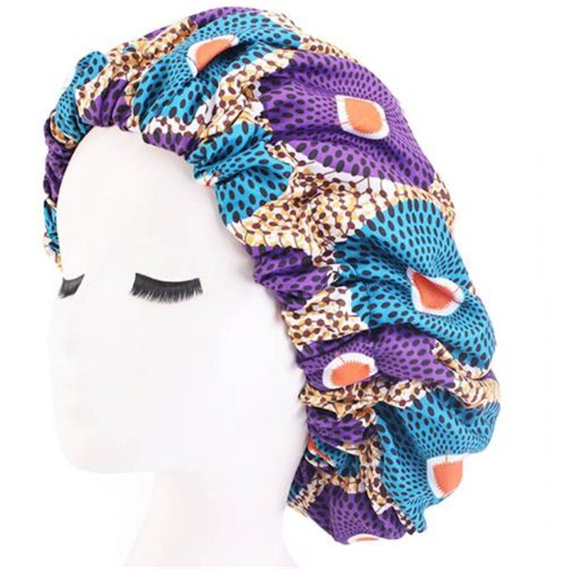 Bonnet de nuit extra large en tissu imprimé africain ankara, bonnet de nuit doublé en satin, chapeau de nuit pour femme, turban: 10
