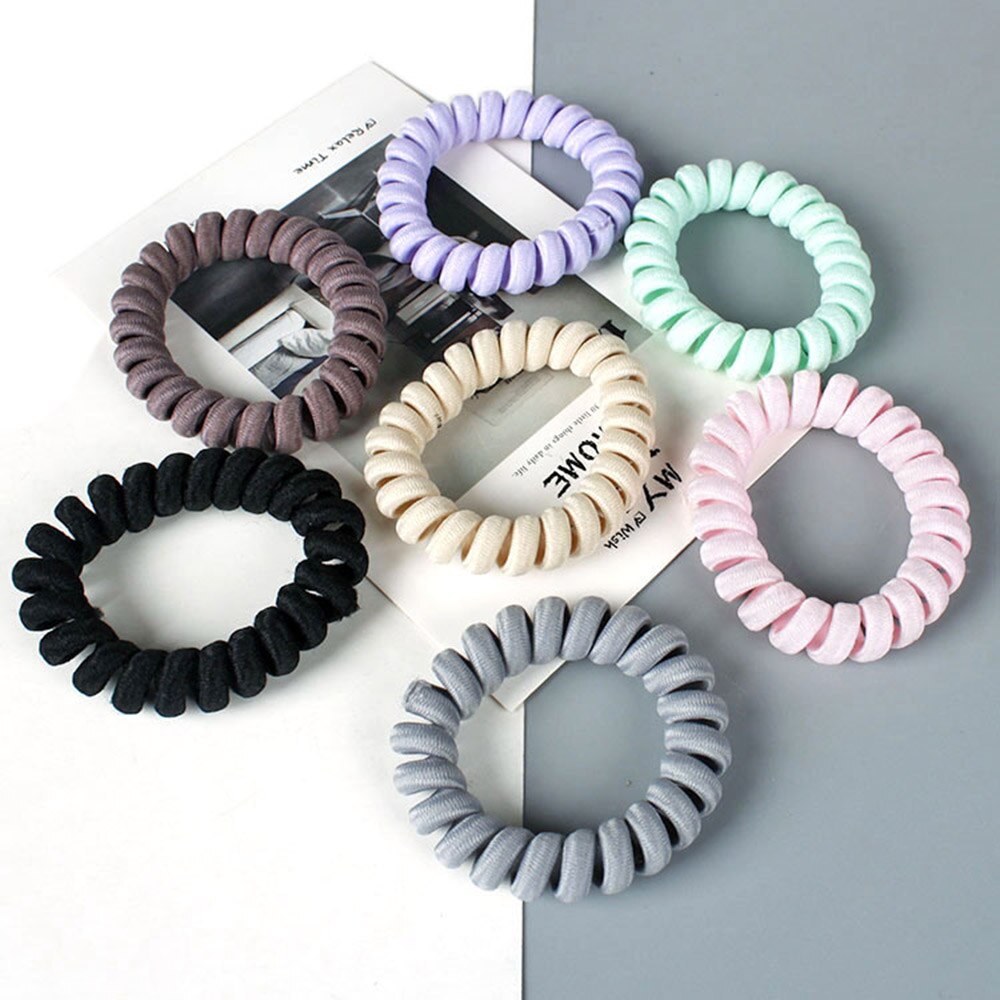 Elasticitet telefon spole hårbånd kvinder spiral hår bånd piger hårringe reb hestehale holder hår tilbehør styling værktøjer