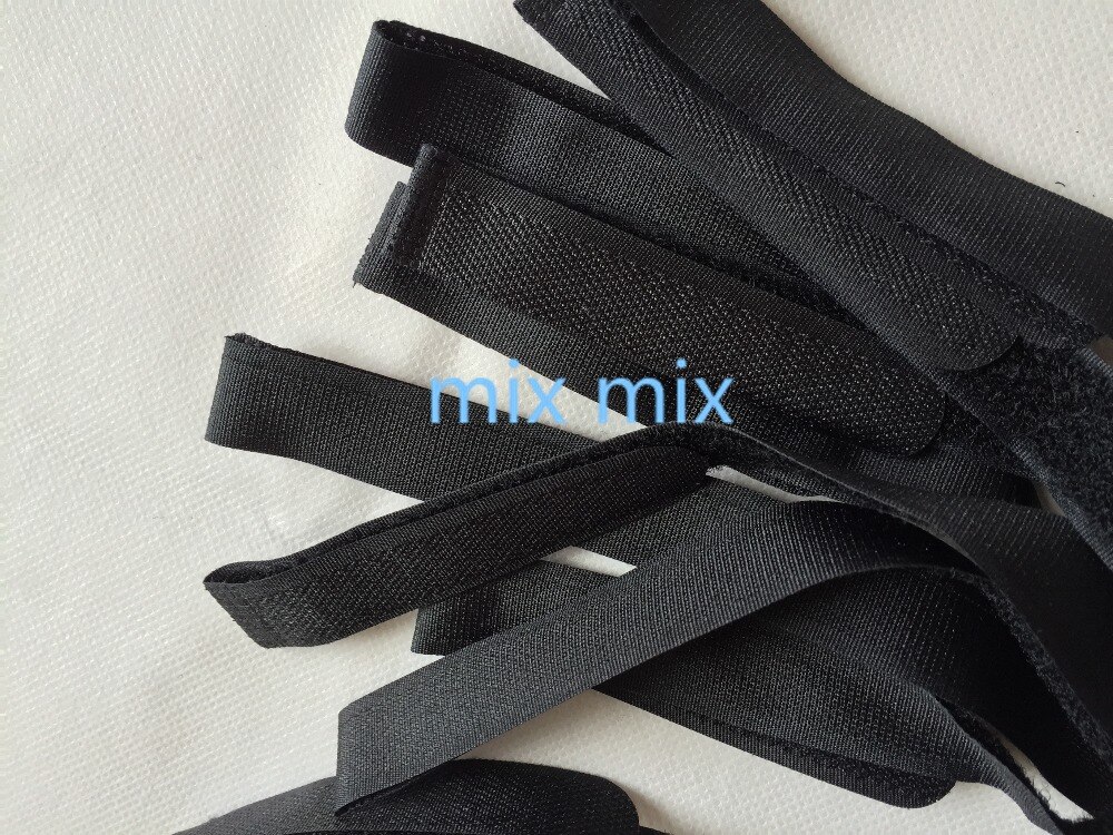 10 st 2*45cm svart nylon återanvändbar rem med krokögla kabelbindare