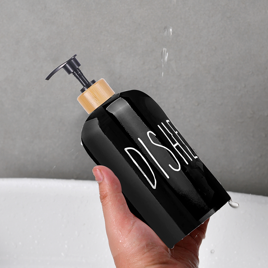 Ensemble distributeur de mains et de vaisselle noir brillant et blanc, caddie de comptoir d'évier de cuisine, organisateur de savon, bouteille avec brosse à récurer