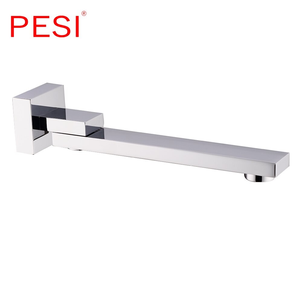 Wall Mounted Solid Brass Faucet Spout Square and Round Chrome Solid In Wall Outlet Mixer Shower Faucet Accessories.: Square Chrome