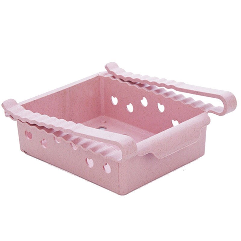 Kitchen Article Storage Shelf Refrigerator Drawer Shelf Plate Layer Plate Layer Storage Rack Kitchen Organizer Product: Pink 