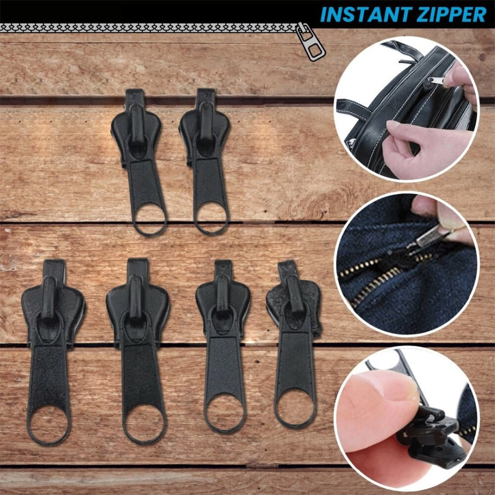 Kit de réparation de fermeture éclair, 6 pièces, fixateur de fermeture à glissière universelle avec glissière métallique, fixez instantanément toutes les fermetures à glissière, 3 tailles pour fermetures à glissière 3 #5 # et 7 #