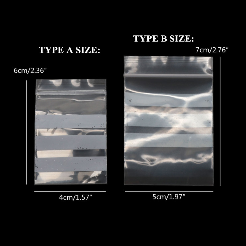 100 PCs/pack Small Plastic Self-Sealing Zipper Jewelry Storage Bags Writeable Reclosable Zipped Leak-proof Jewelry Packaging