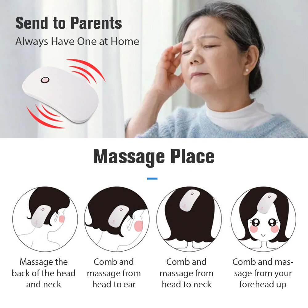 Masajeador eléctrico de cabeza, peine de masaje con vibración de Gel de sílice, instrumento para terapia de picazón y ansiedad, instrumento de masaje del cuero cabelludo