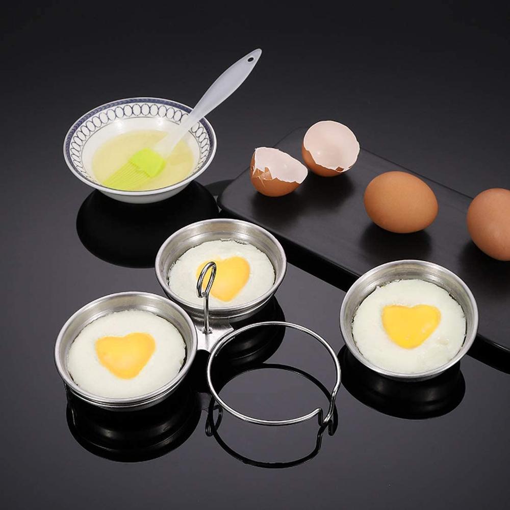 1einstellen Edelstahl Ei Wilderer Herz bilden Gedämpfte Ei bilden Pfannkuchen Formen Runde Ei Herde Ringe Küche Eier Kochen werkzeuge