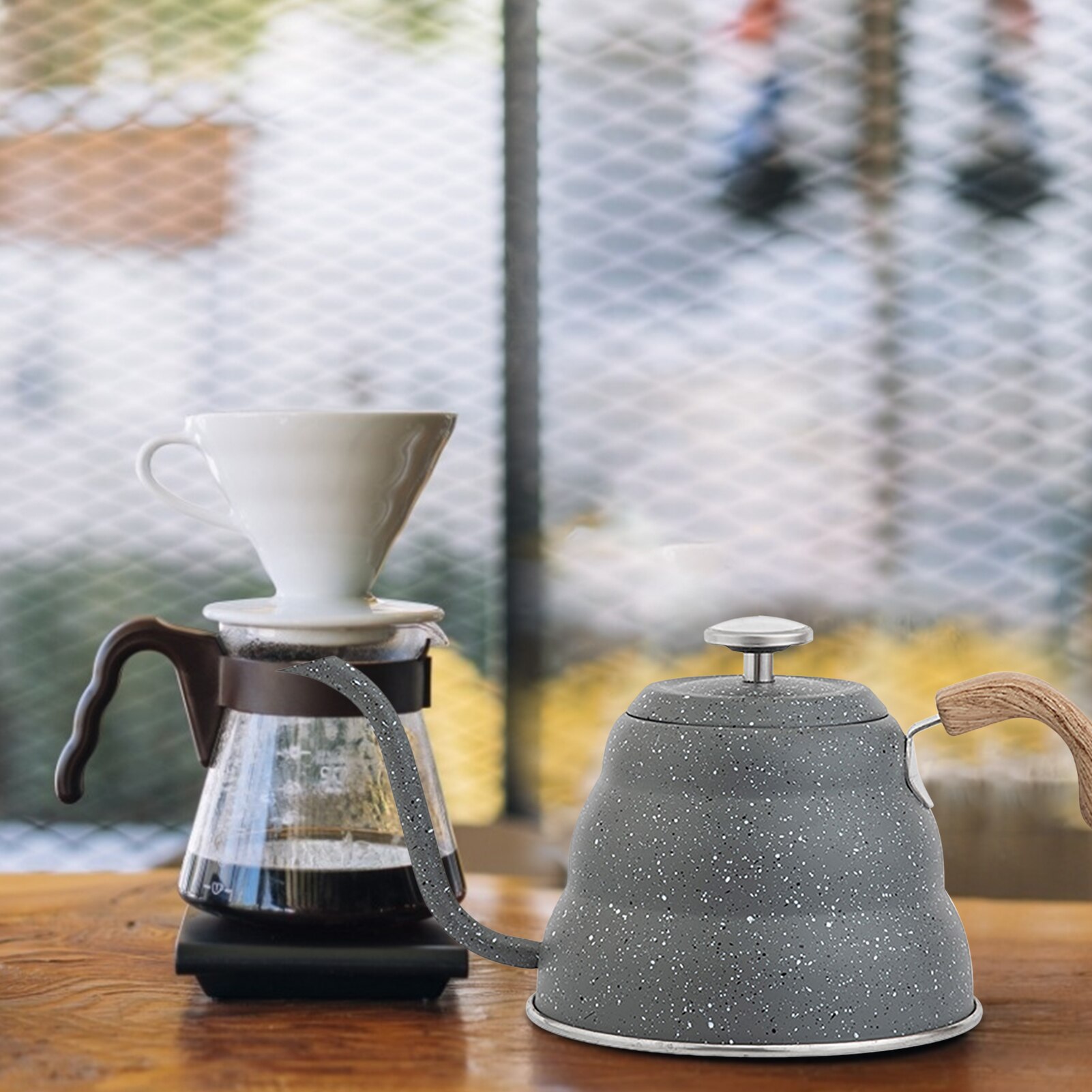 500mlCoffee Kettle Coffee Teapot Stainless Steel 304 Painted European Style Gooseneck Kettle Heat Resistant Coffee Pot