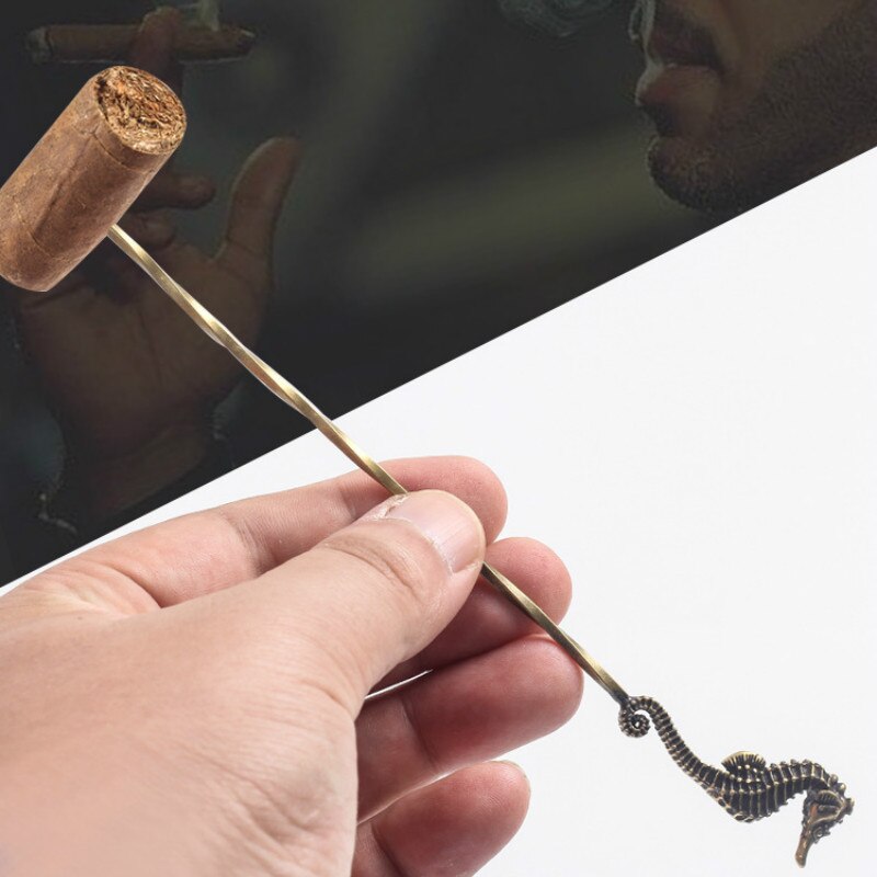 Aiguille de passage de cigares rétro en laiton, fumeur de cigares Portable, drague percée créative, sculpture, aiguille de Ventilation en spirale, outils pour cigares