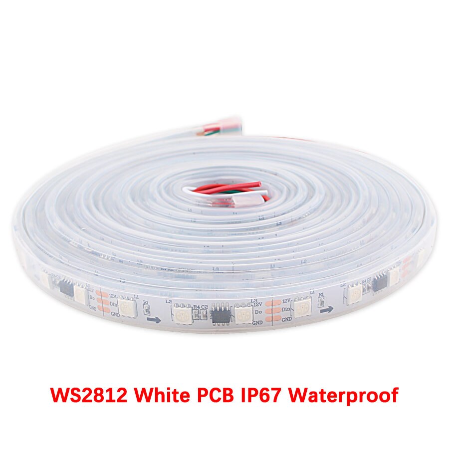 Zuczug WS2811 WS2812B RGB LED Strip Licht 5M 5 12 Volt Waterdichte 5050 30/60/144 led /m WS2812 WS2812B DC 5V 12 V led Streep Tape