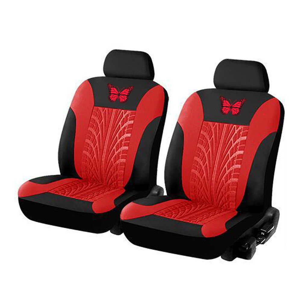 Funda de protección de coche para asiento de coche, de mariposa Universal para las cuatro estaciones, 9 Uds.: Red 2pcs
