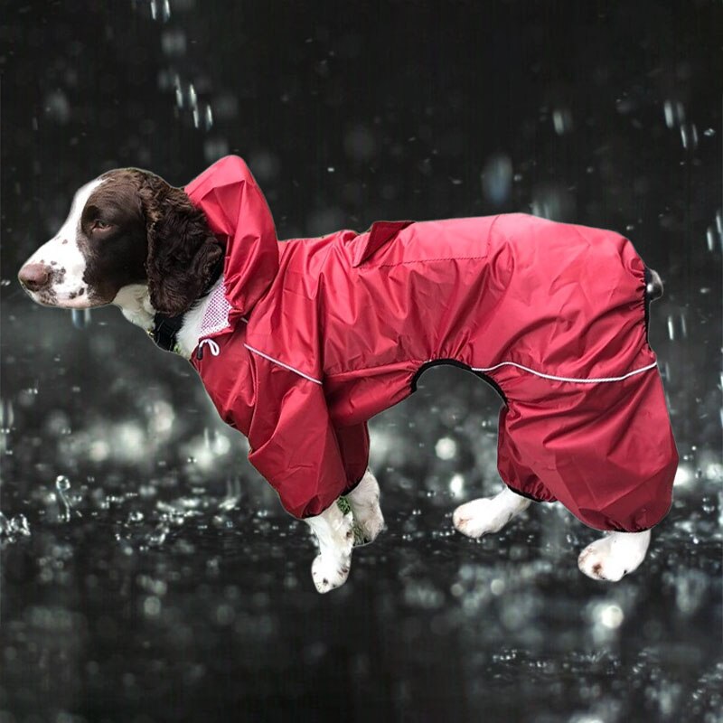 Breathable mesh Large Dog Raincoat Waterproof Outdoor big Dog Clothes Coat Rain Jacket Reflective Medium Large big dog poncho