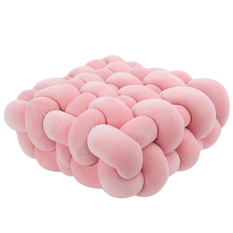 Styl skandynawski Solid Color Square dzianiny Sofa dekoracyjna poduszki miękkie oddychające pluszowe Tatami materac Butt klocki Home Decor: pink / 40x45x12cm