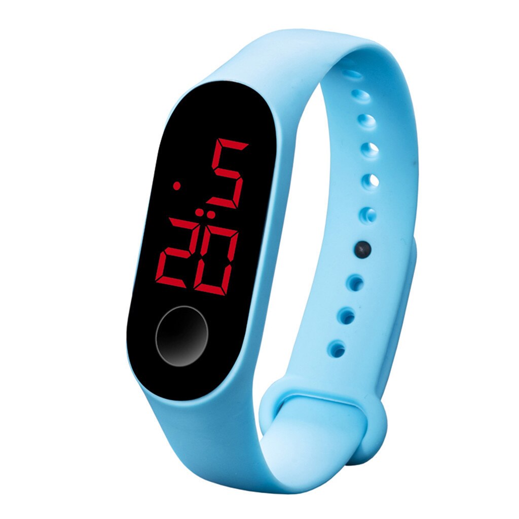 Reloj digital para mujer, reloj electrónico para mujer, con anillo colgante, LED, deportivo, inteligente: Azul cielo
