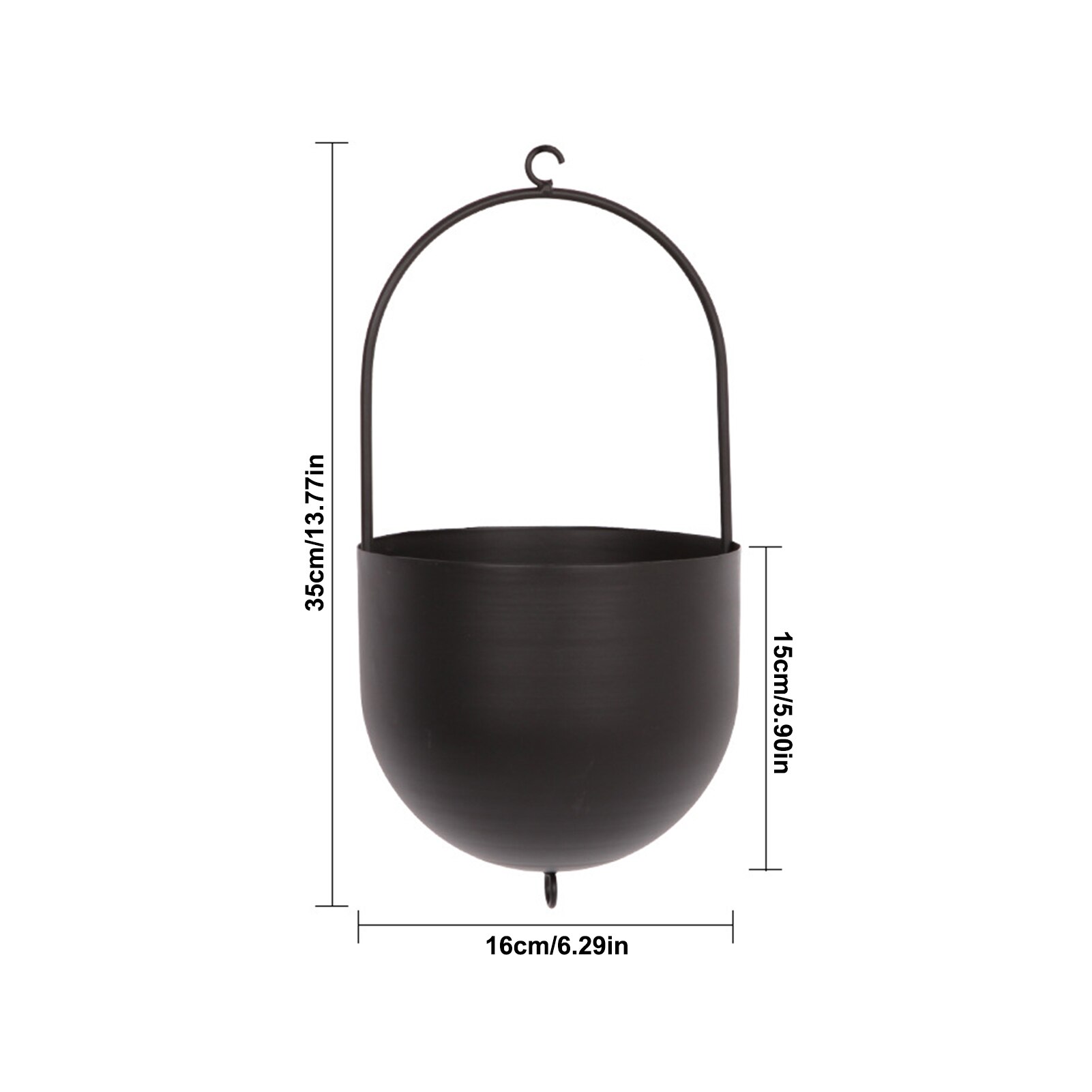 Nordic Wrought Iron Hanging Pot Metal Hanging Flower Pot Round Metal Plant Hanger Hanging Planter Home Garden Balcony Decoration