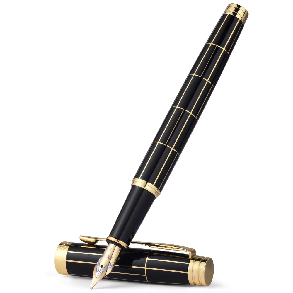 STONEGO 5 SIZE lassical Metal Black Fountain Pen Converter Calligraphy Pens for Writing Drawing Journal Business Pens: PURPLE