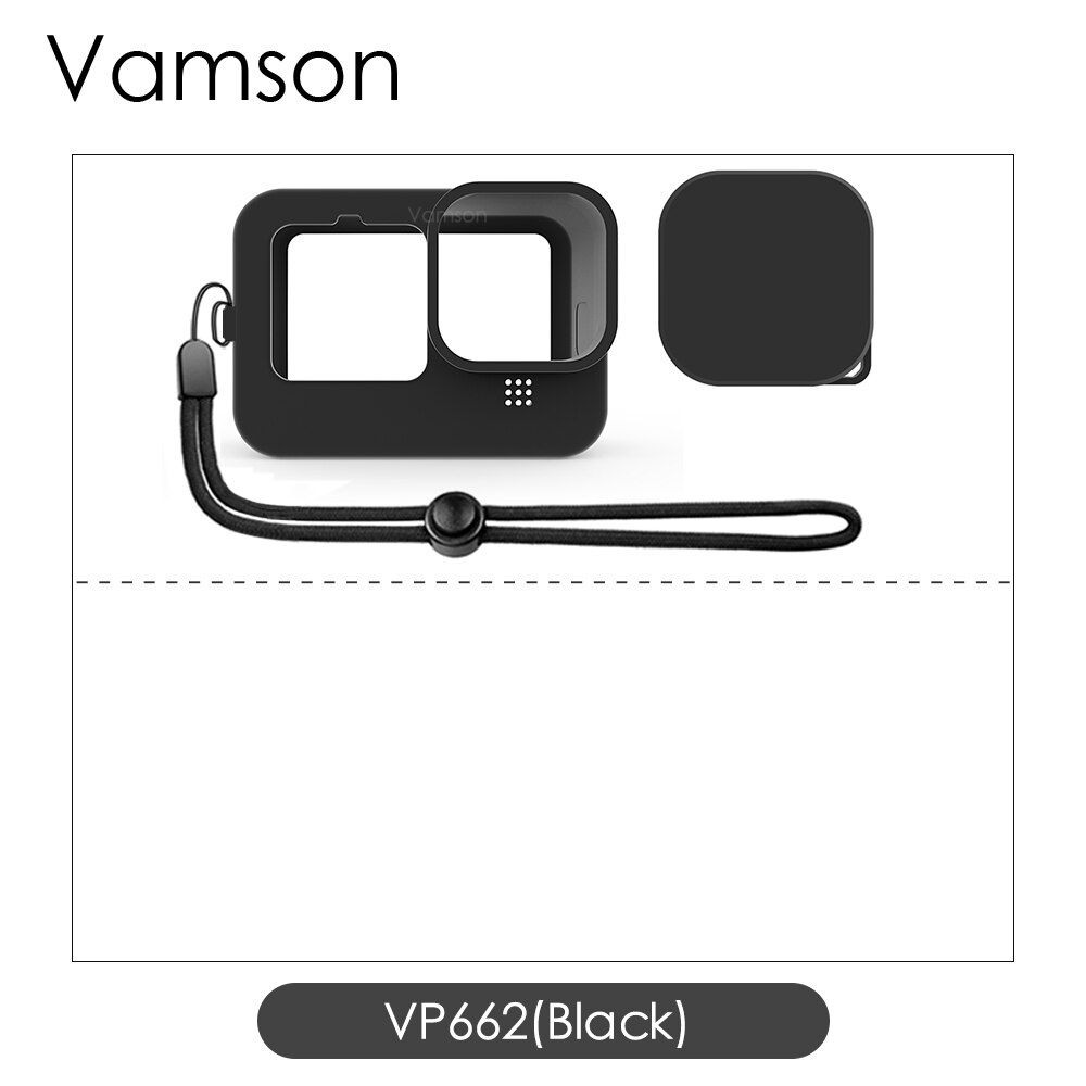 Blødt silikone etui til gopro hero 9 etui beskytter fuldt cover til go pro 9 kamera tilbehør skin shell  vp662: Vp662- sorte