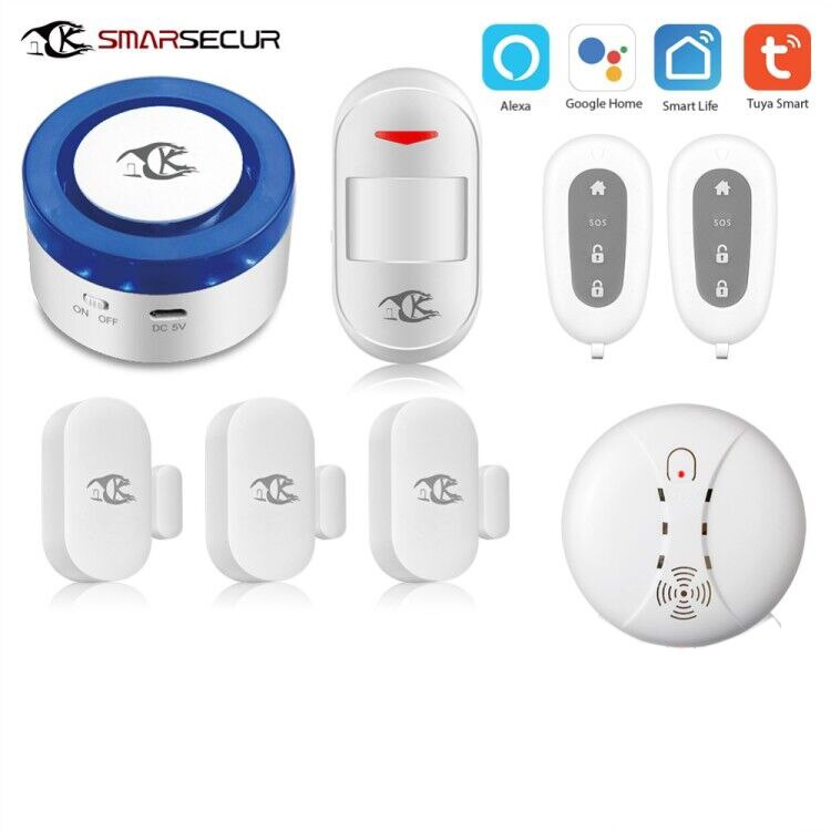 Smart Wifi Security alarm siren system Smart life app alexa Google Home