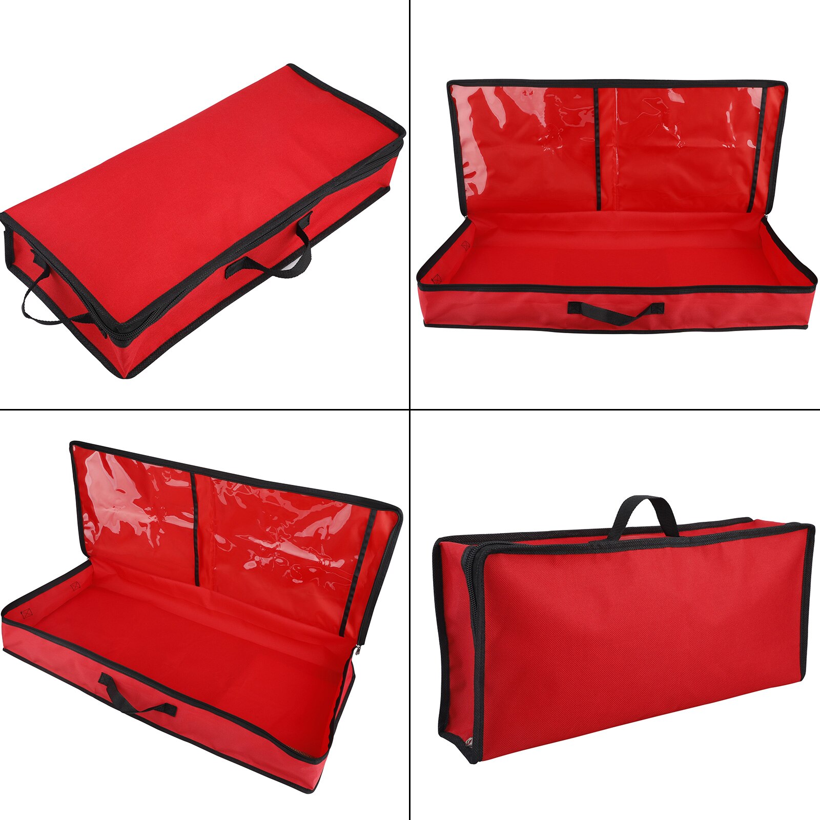 Wrapping Paper Storage Bag Rolls And Ribbon Holder Heavy Duty Tear Proof Christmas Wrap Storage Organizer With 2 Clear Pock