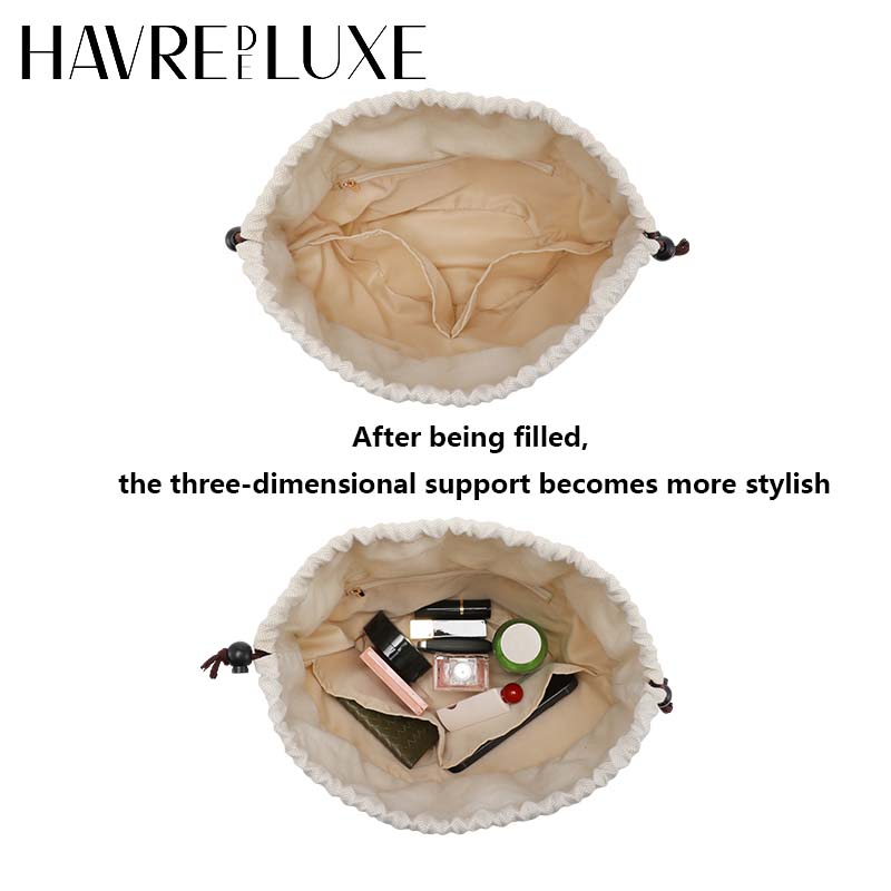 Straw woven bag organizer insert bag charm for LEW Basket bag support inner liner bags accessories