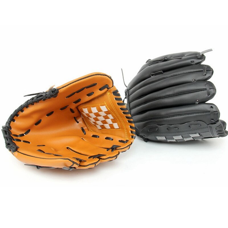 Pvc läder brun svart rosa handske 10.5 " /11.5 " /12.5 "softball utomhus lag sport baseball handskar för män kvinnor barn