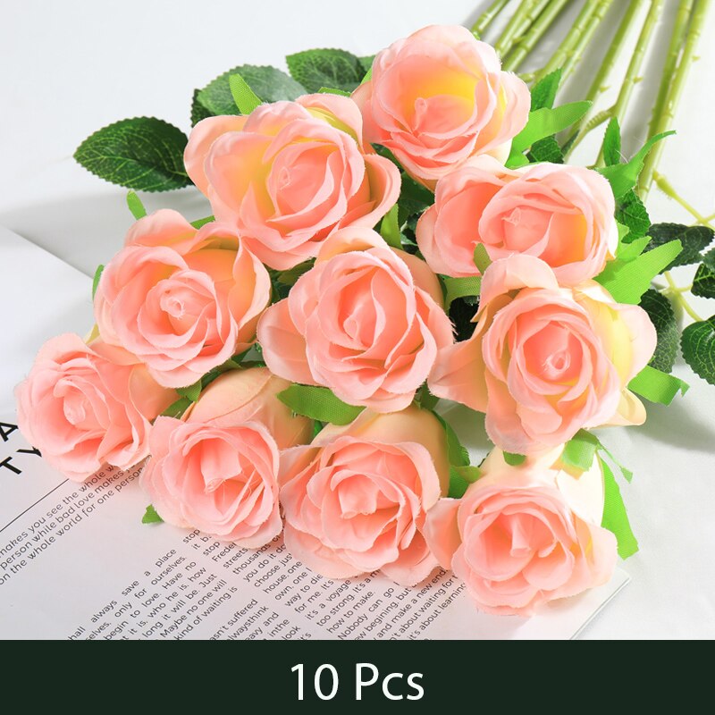 10 Pcs Rose Artificielle Flower Silk Rose Flower 50cm High Wedding Flowers Decoration Luxury Home Decor Valentine Day